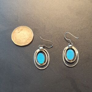 Sterling Silver and Opal Earrings